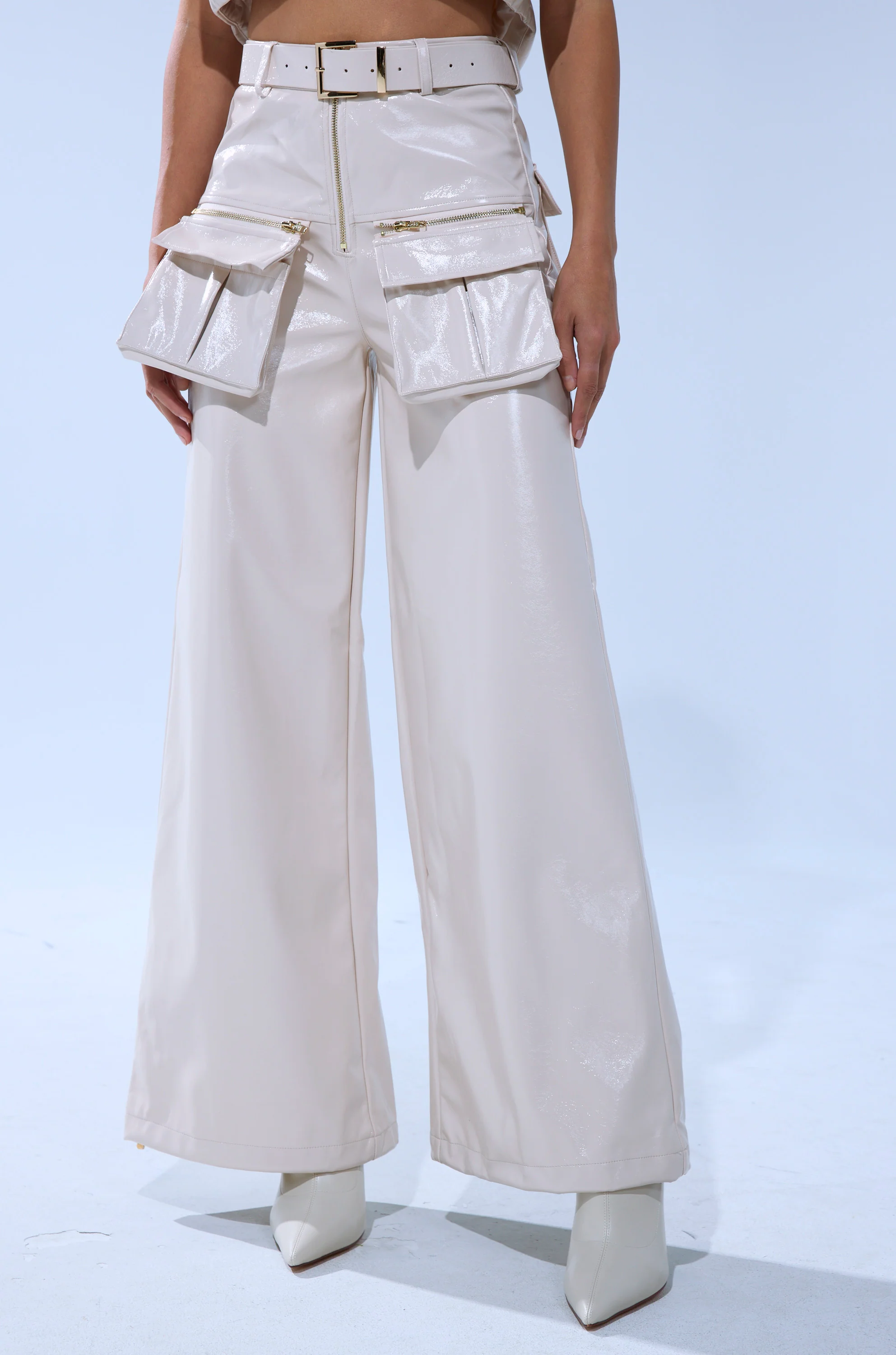 SHOW STOPPER FAUX LEATHER CARGO TROUSER - Image 4