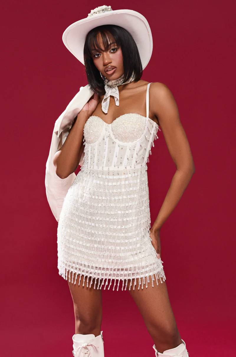 SHOW STOPPER BEADED MINI DRESS - Image 3