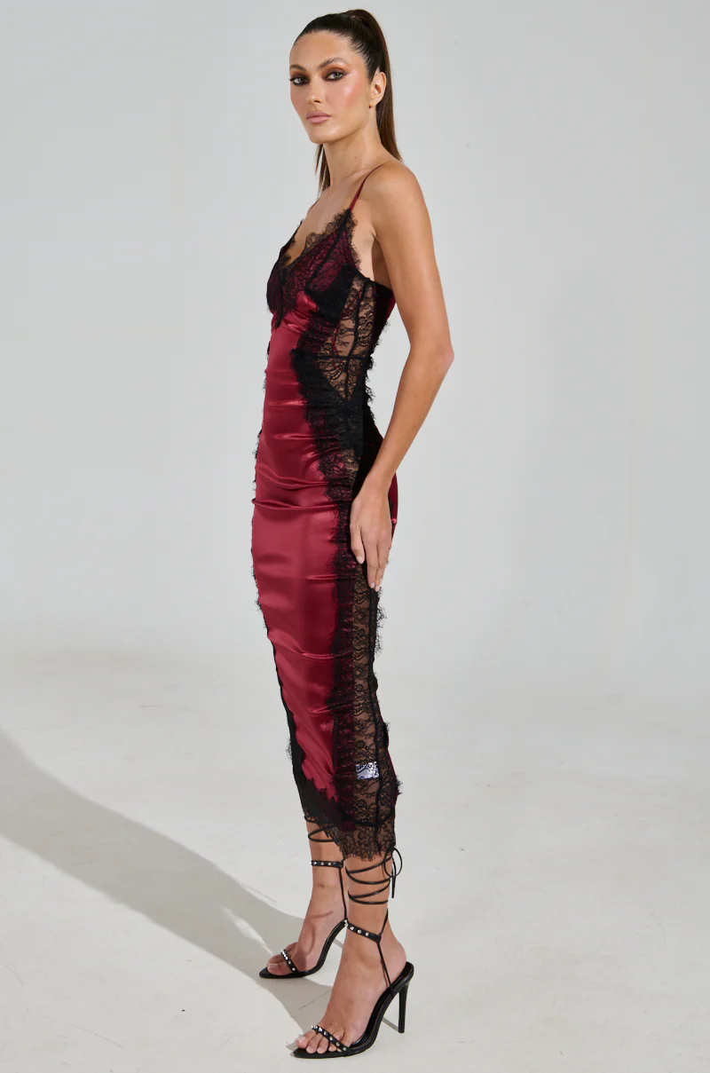 SHOW US WHAT YOU GOT SATIN MIDI DRESS - Image 3