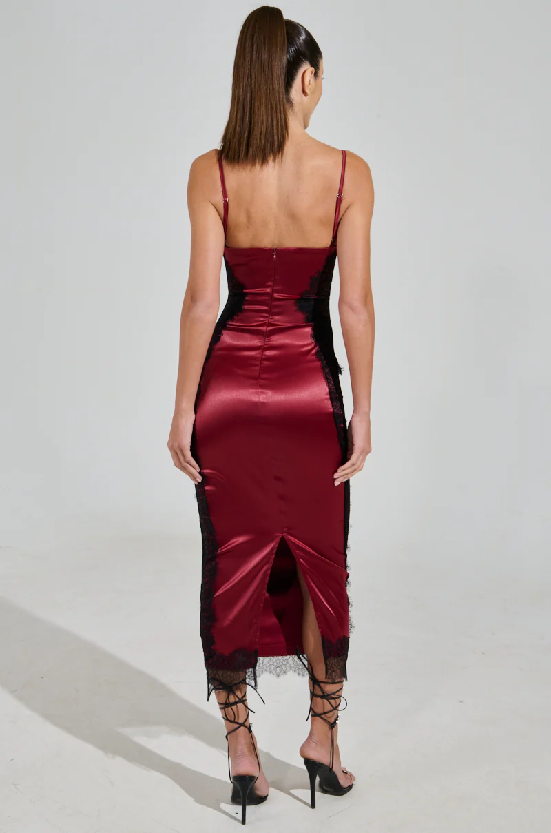 SHOW US WHAT YOU GOT SATIN MIDI DRESS - Image 5