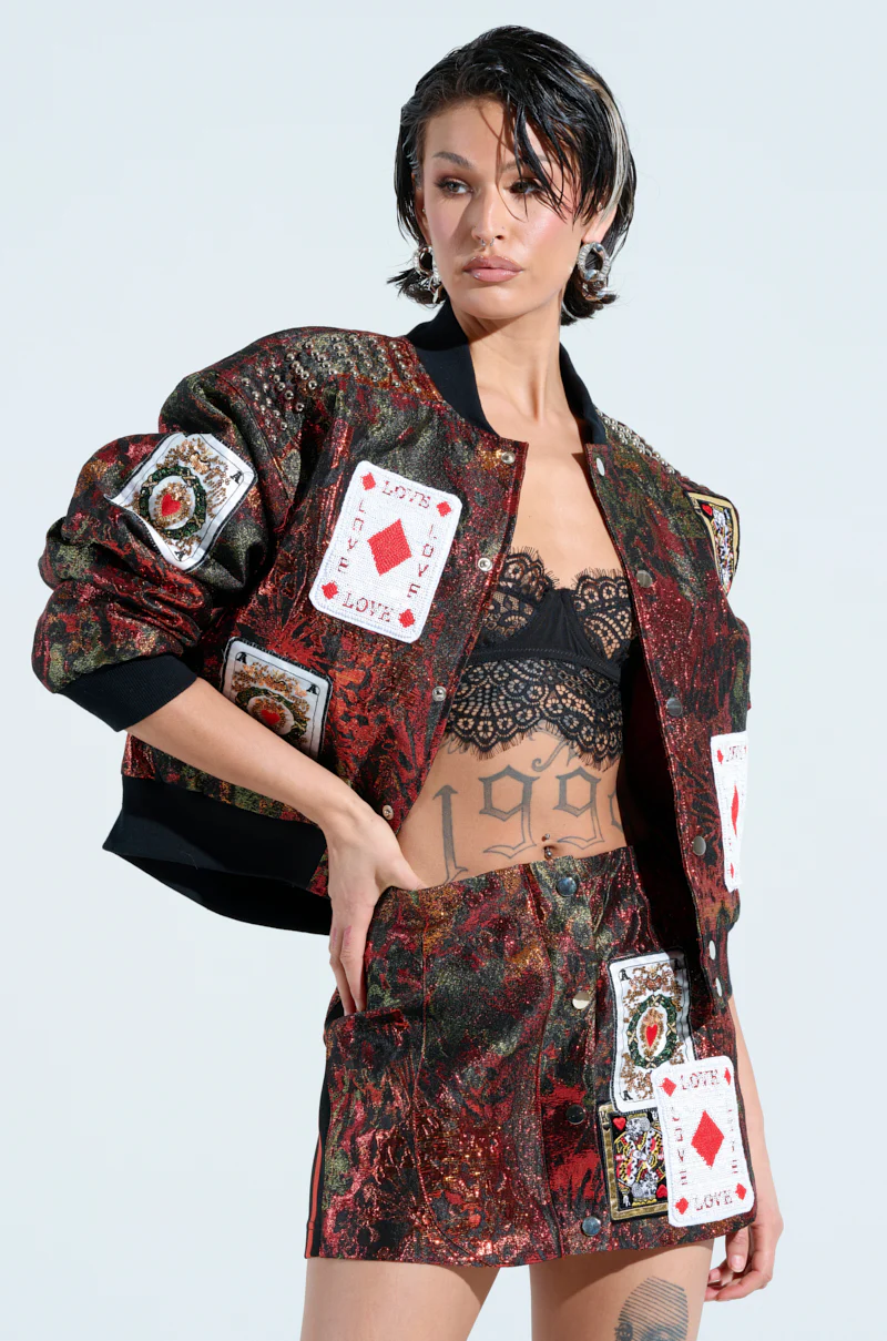 SHOW YOUR CARDS BROCADE BOMBER - Image 2