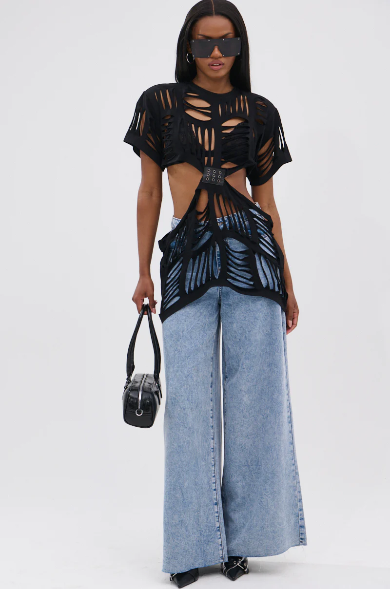 SHREDDED OVERSIZED SHORT SLEEVE TEE - Image 6