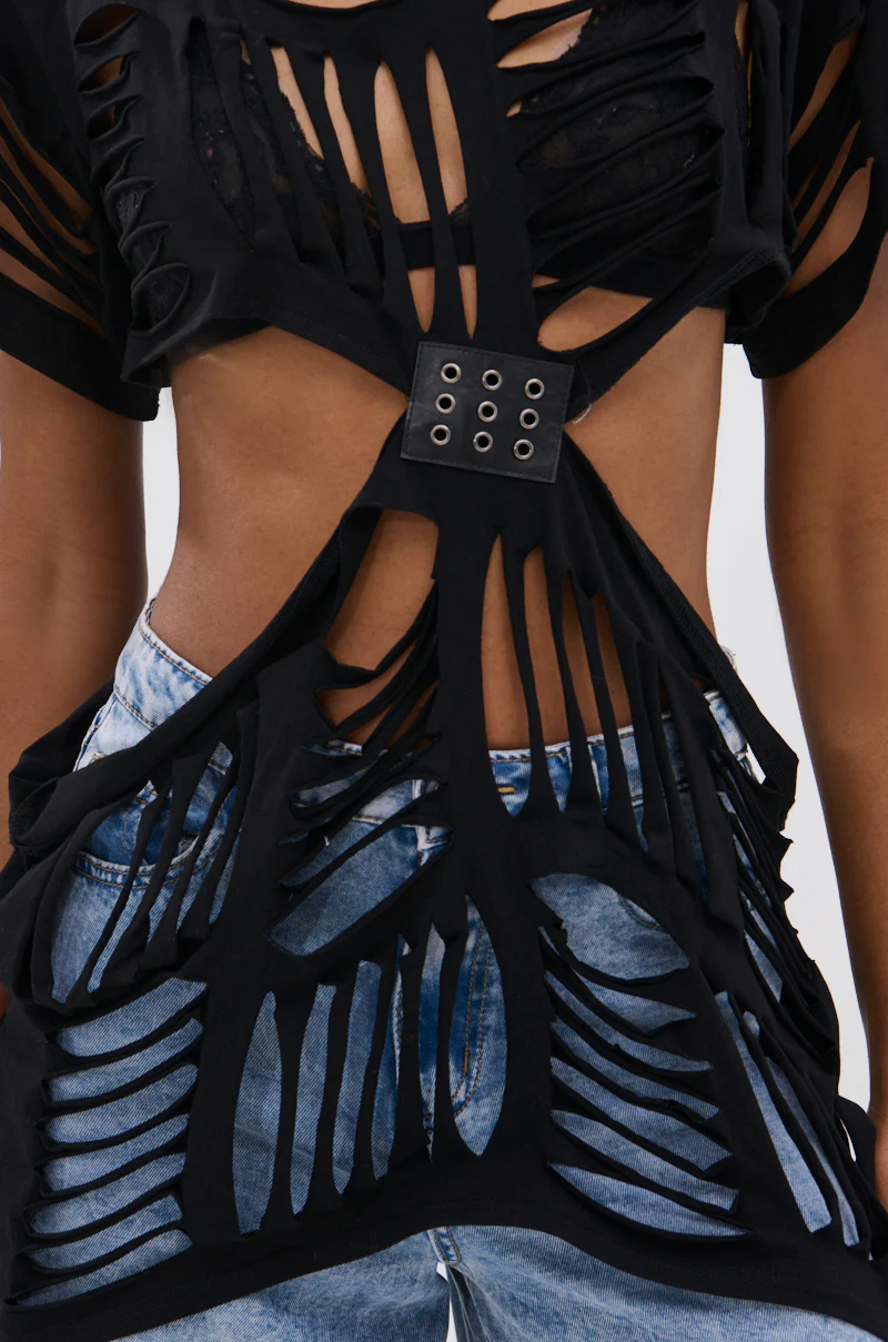 SHREDDED OVERSIZED SHORT SLEEVE TEE - Image 8