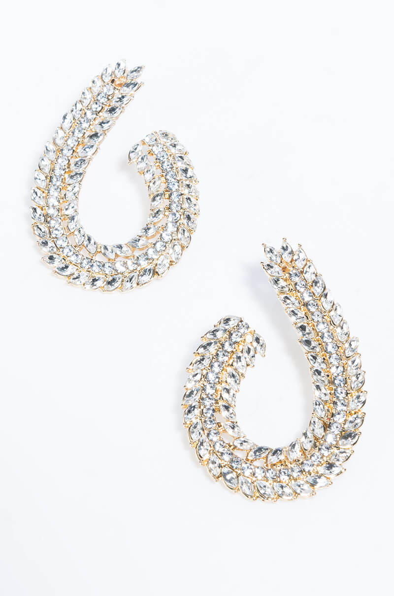SIDE SLING RHINESTONE EARRING