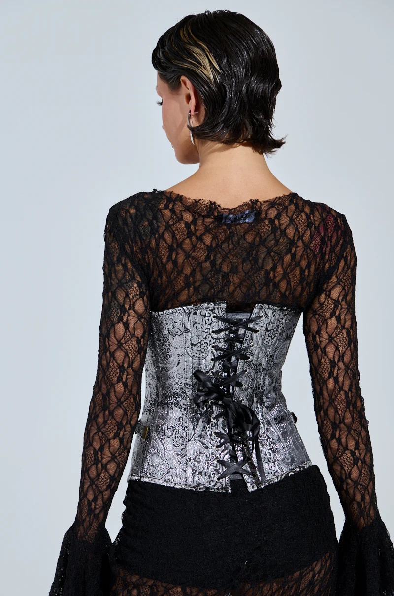 SILVER PAISLEY CORSET TOP - Image 5