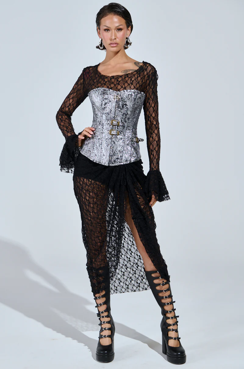 SILVER PAISLEY CORSET TOP - Image 6