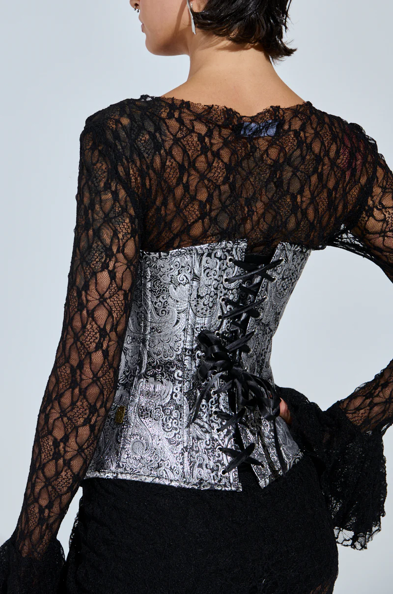 SILVER PAISLEY CORSET TOP - Image 8