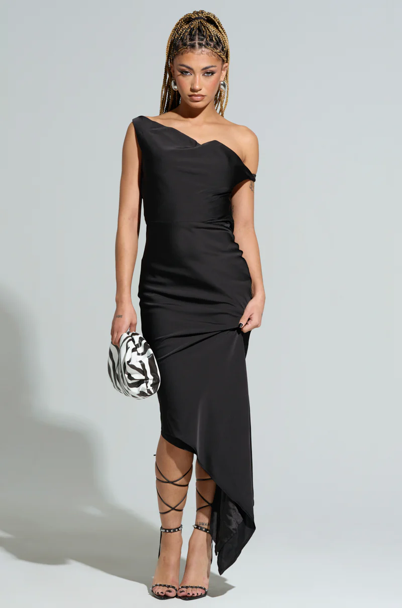 SIMPLY DIVINE SATIN MIDI DRESS - Image 2