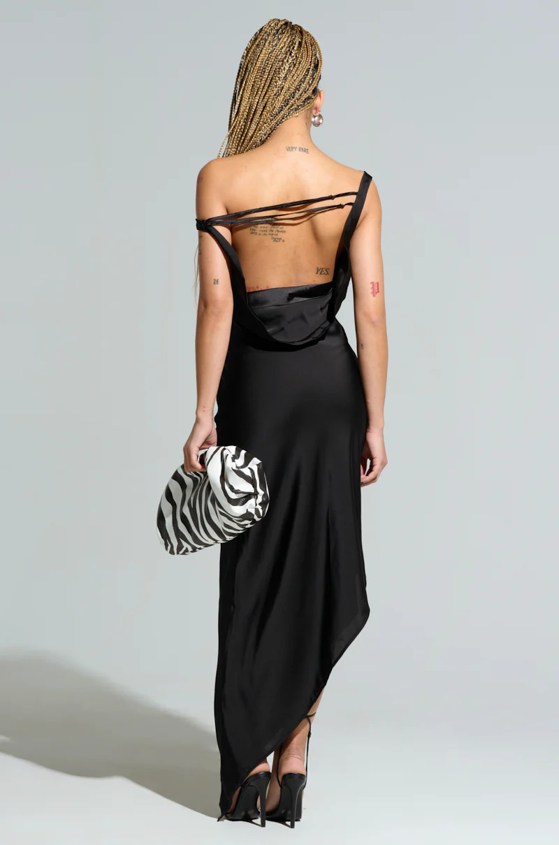 SIMPLY DIVINE SATIN MIDI DRESS - Image 5
