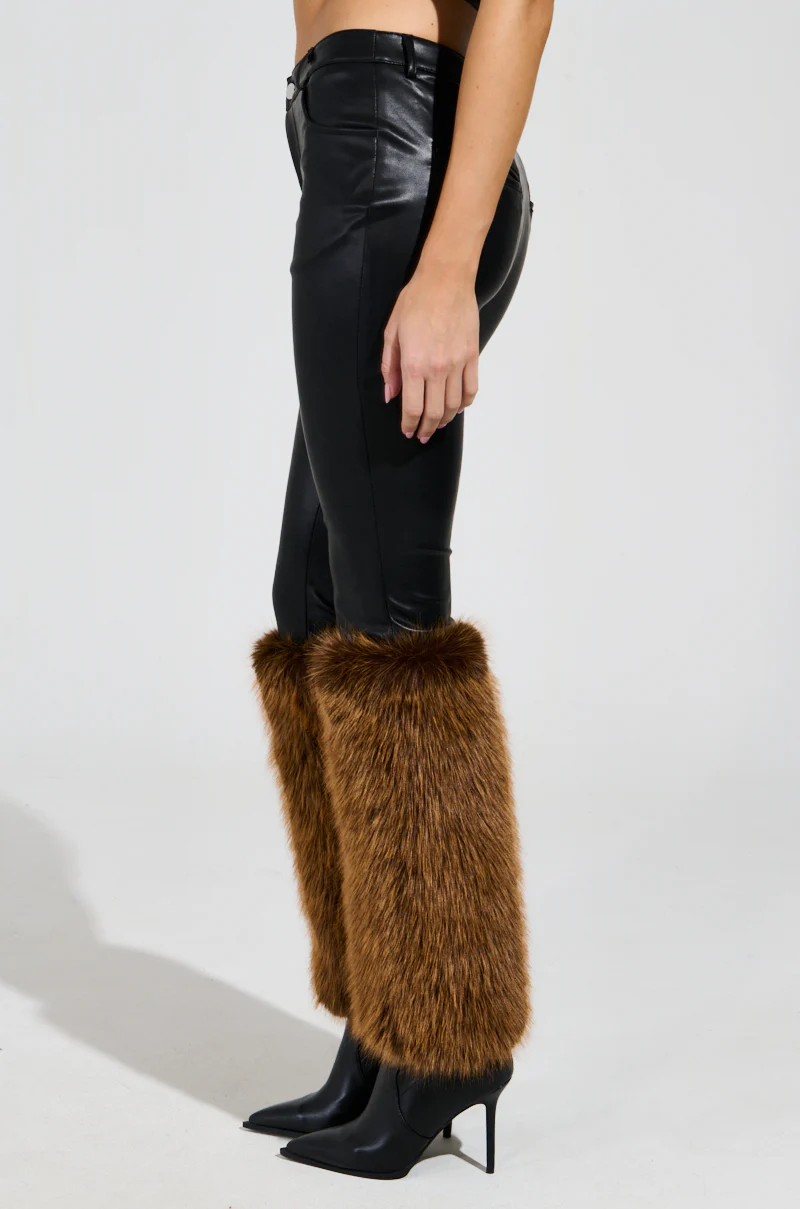 SIREN FUR TRIM FAUX LEATHER PANTS - Image 4