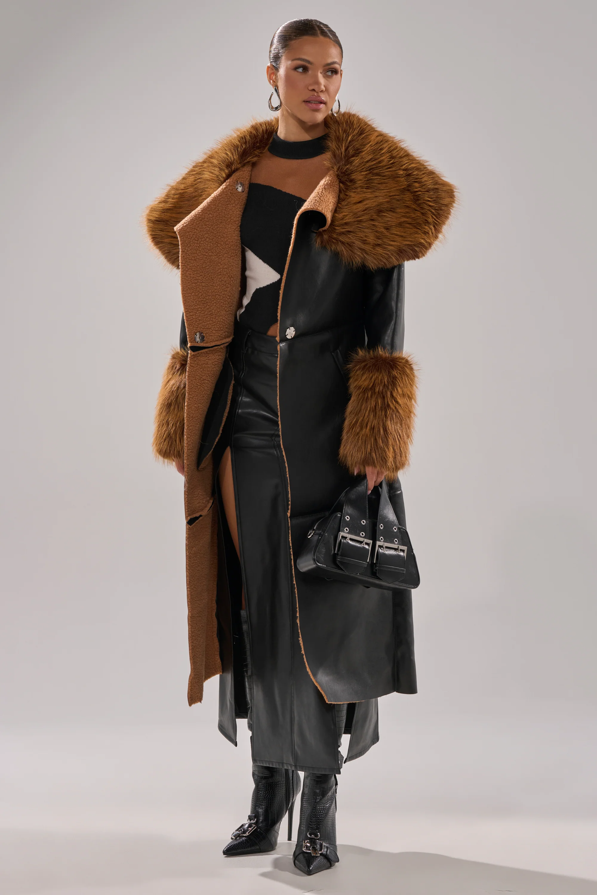 SIREN FUR TRIM TRENCH COAT - Image 3