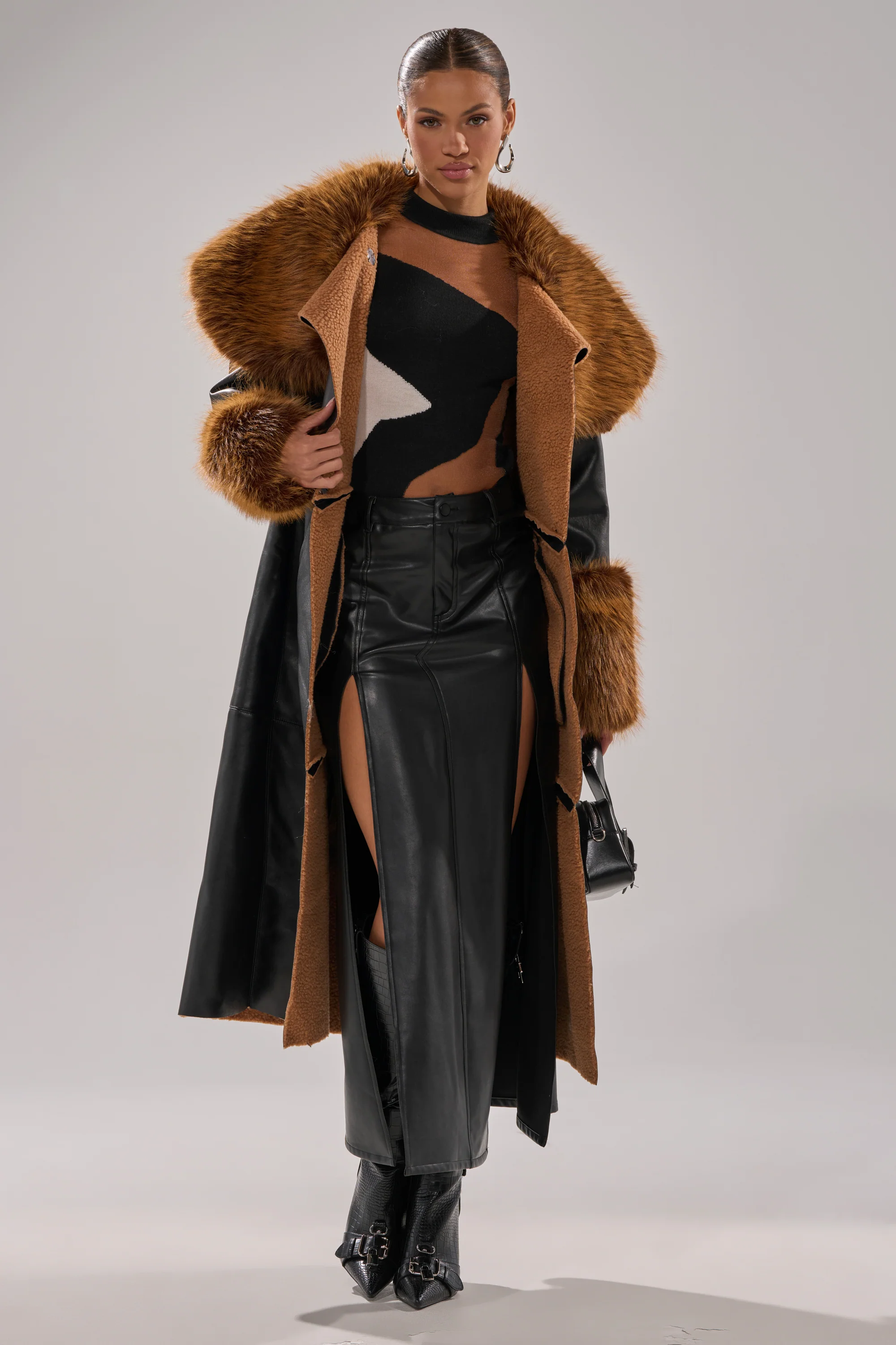 SIREN FUR TRIM TRENCH COAT - Image 4