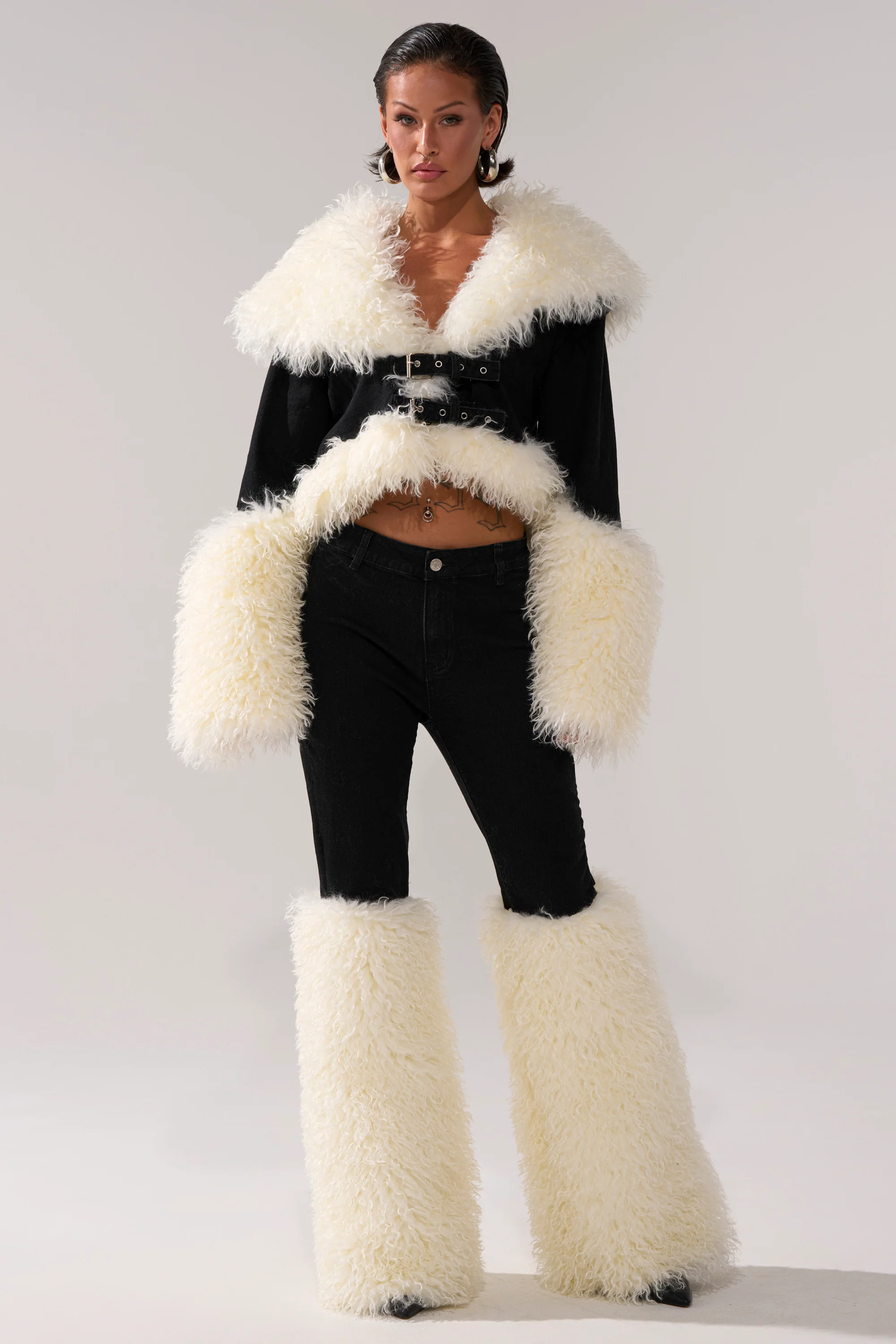 SITTING PRETTY FUR TRIM DENIM - Image 6