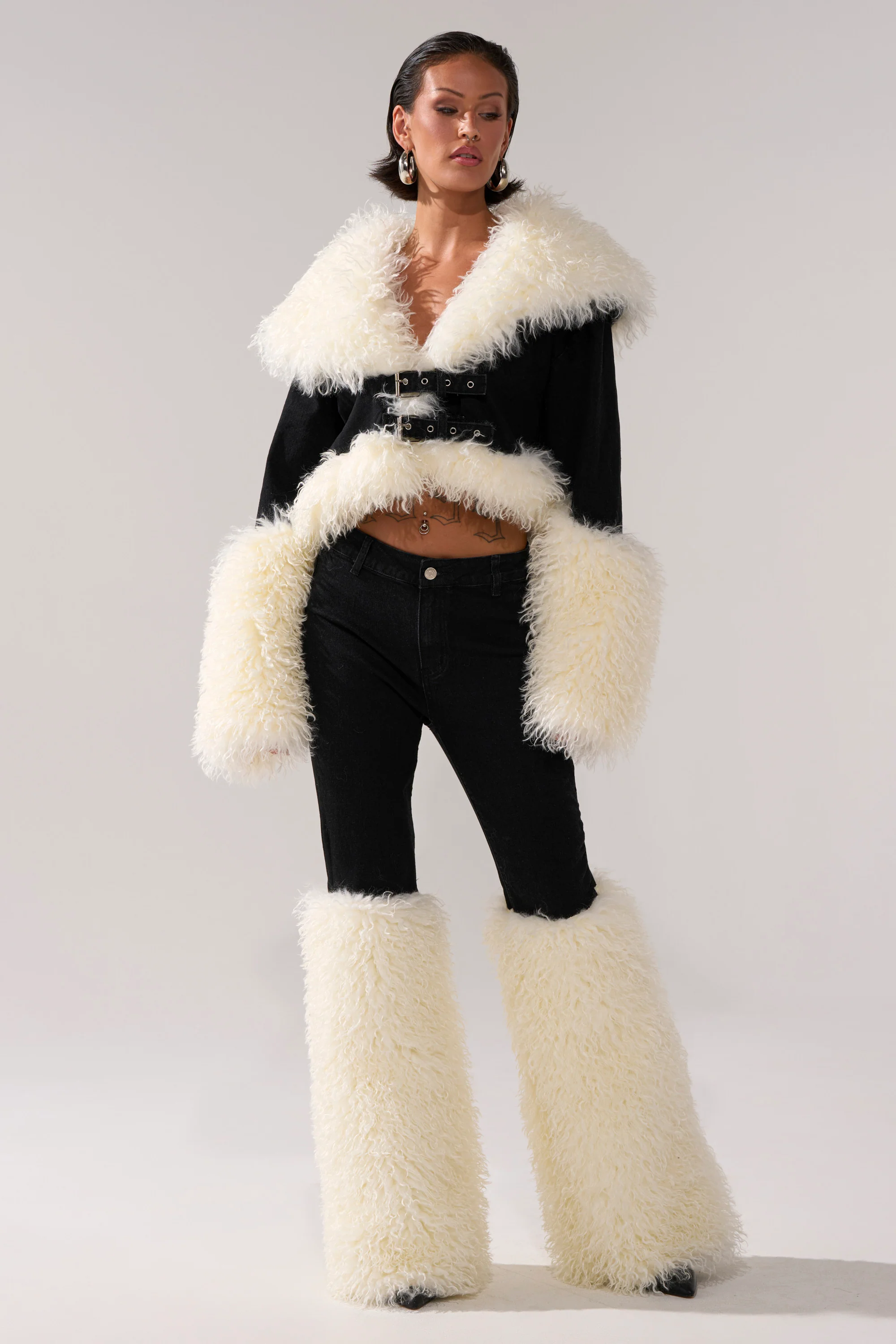 SITTING PRETTY FUR TRIM DENIM JACKET - Image 6