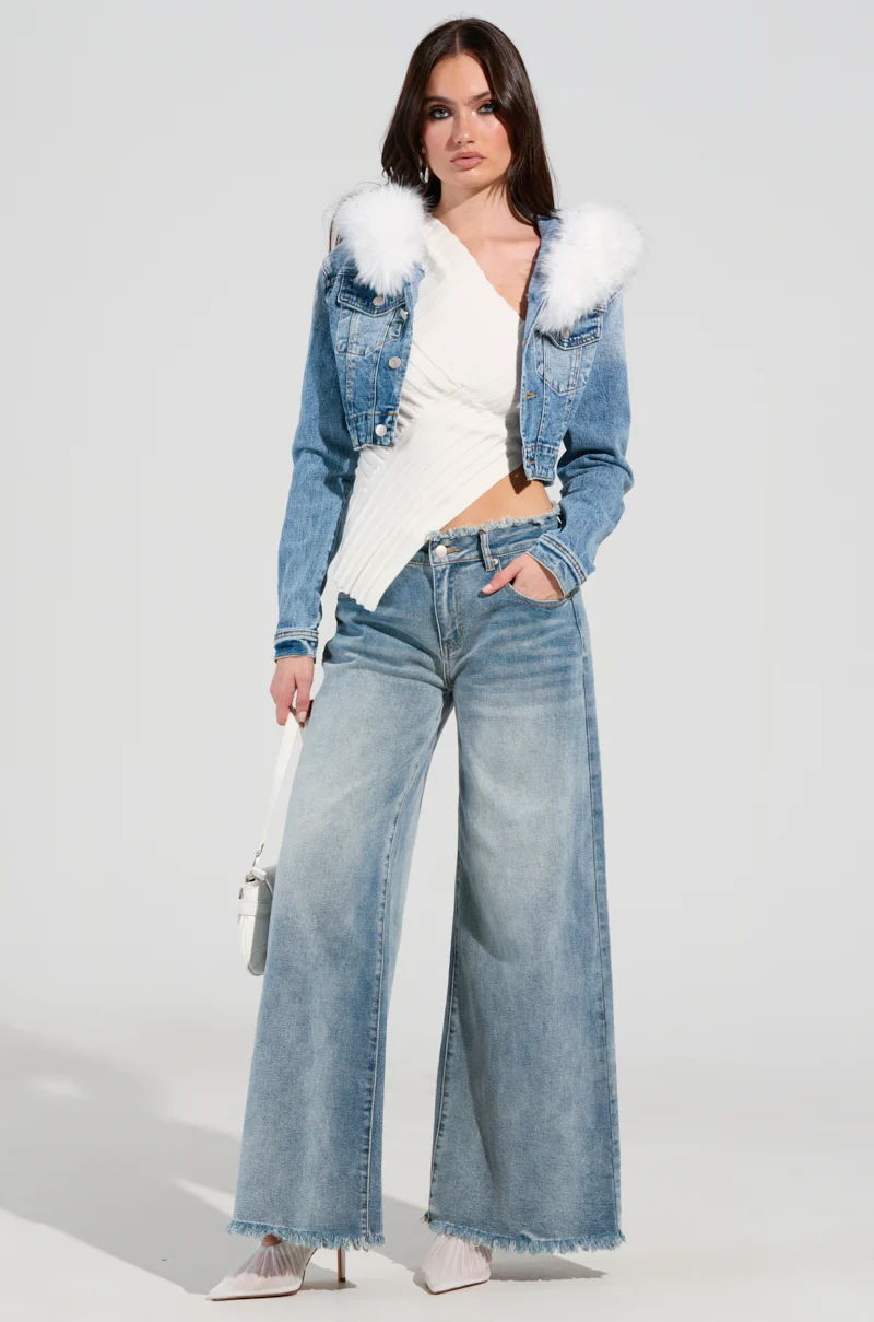 SITTING PRETTY FUR TRIM DENIM JACKET - Image 8