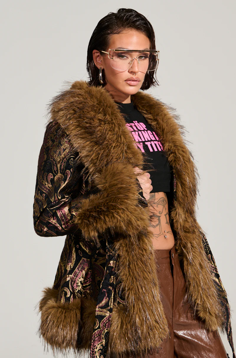 SITTING PRETTY FUR TRIM COAT - Image 3