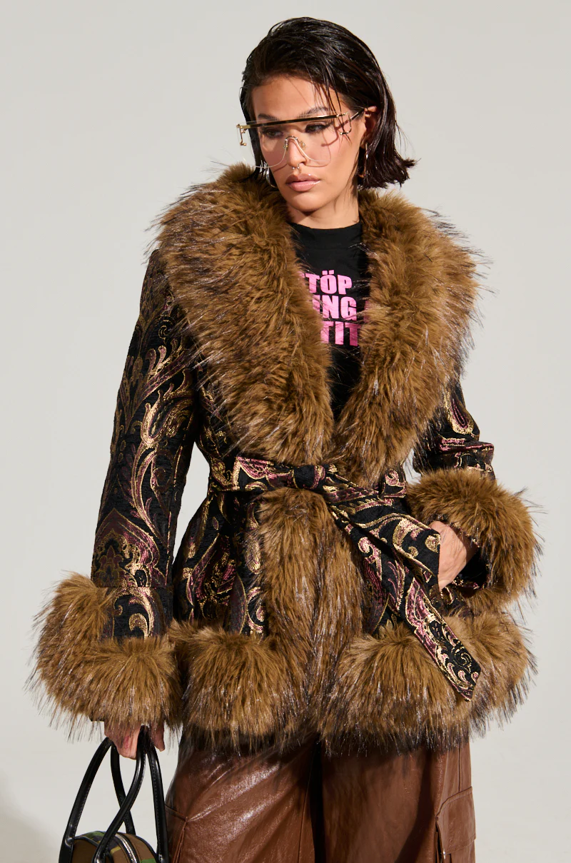 SITTING PRETTY FUR TRIM COAT - Image 5
