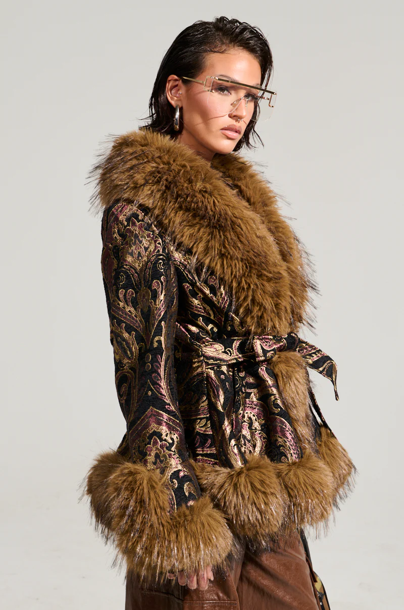SITTING PRETTY FUR TRIM COAT - Image 6