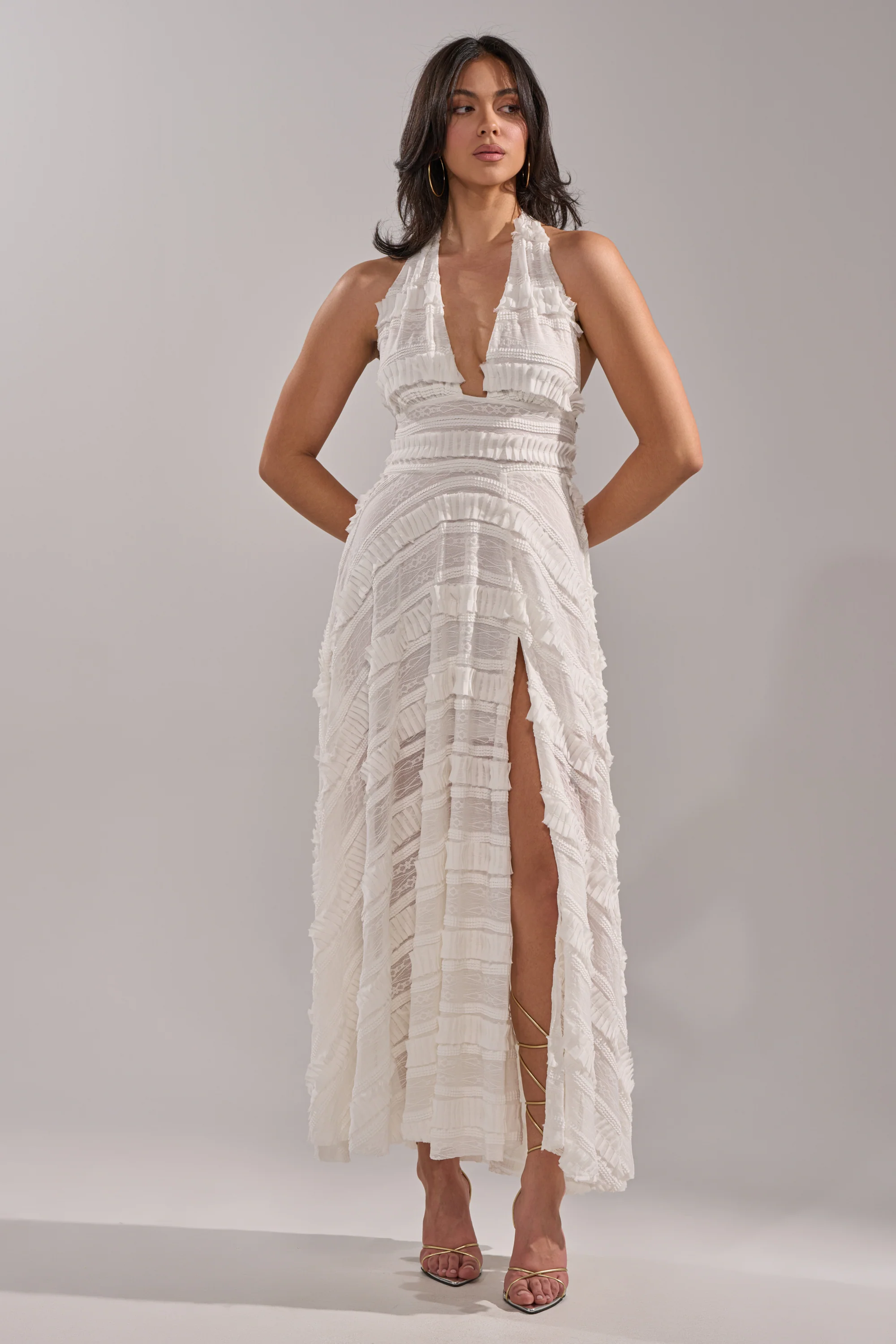 SITTING PRETTY WHITE WOVEN MAXI DRESS - Image 2