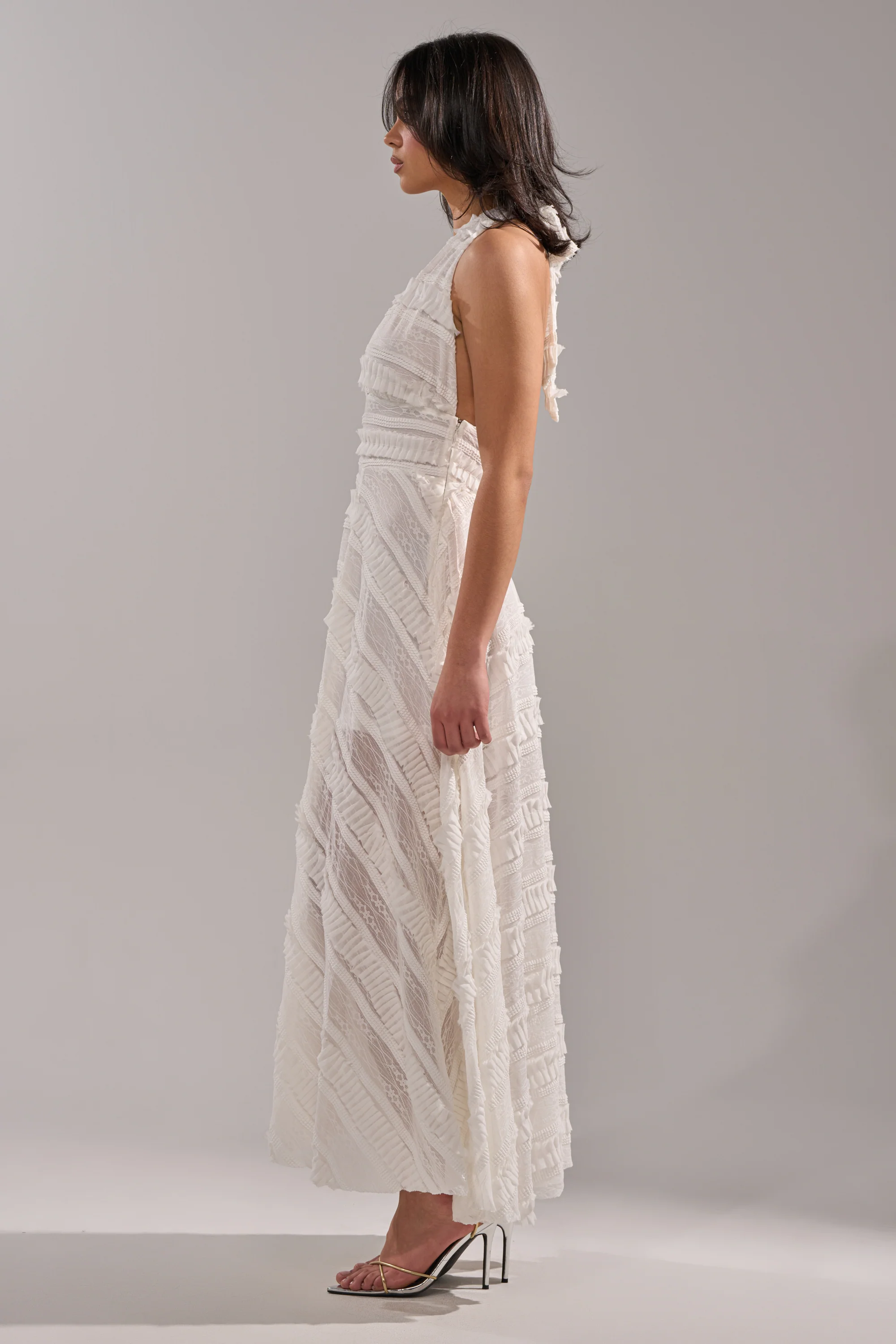 SITTING PRETTY WHITE WOVEN MAXI DRESS - Image 4