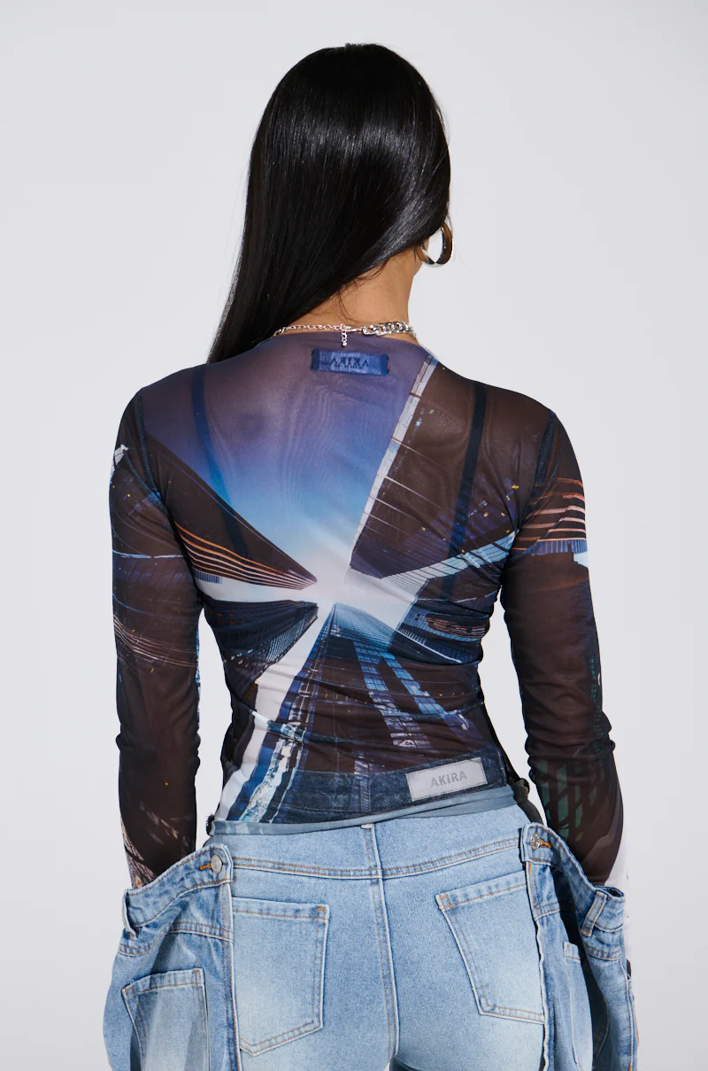 SKYS THE LIMIT MESH LONG SLEEVE TOP - Image 4