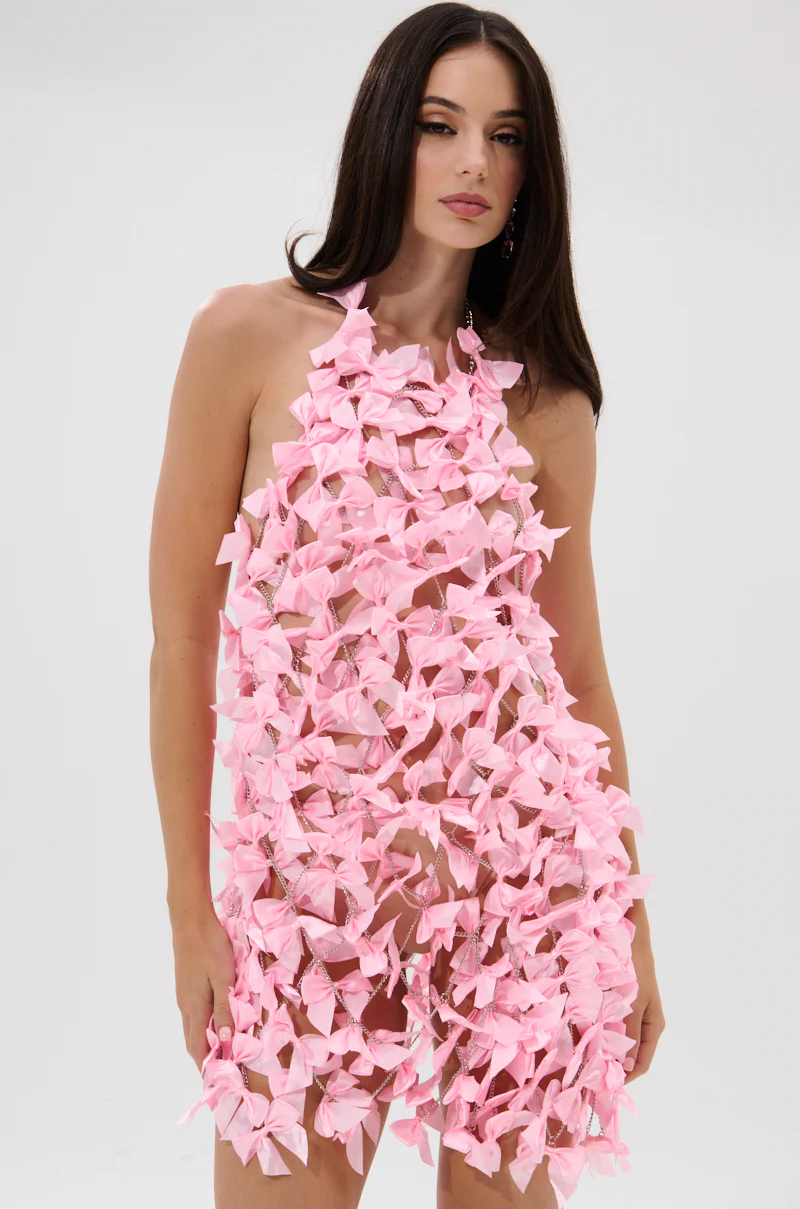 SLAP IT WITH A BOW CHAIN MINI DRESS - Image 2