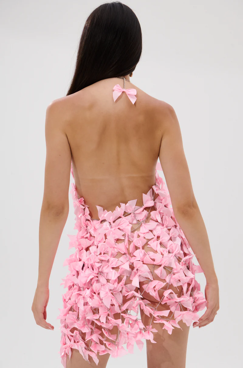 SLAP IT WITH A BOW CHAIN MINI DRESS - Image 4