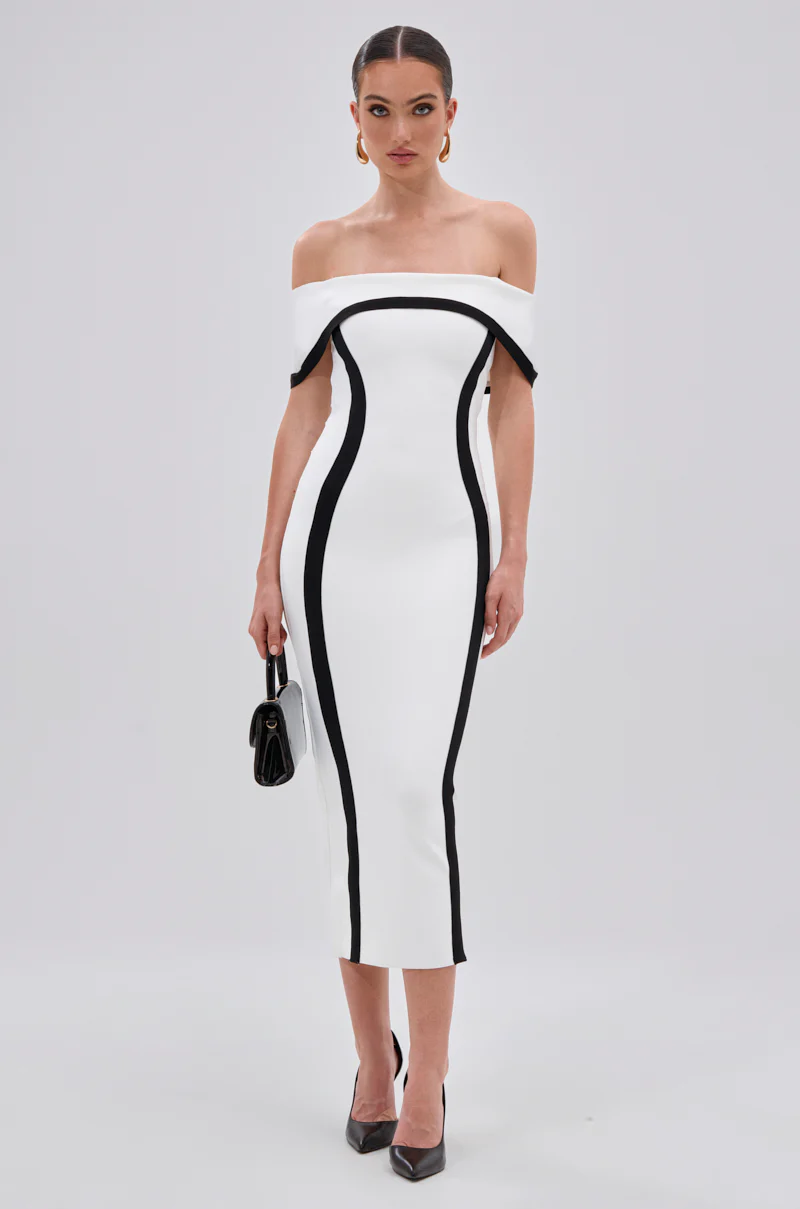 SLEEK AND CHIC BANDAGE MIDI DRESS - Image 2