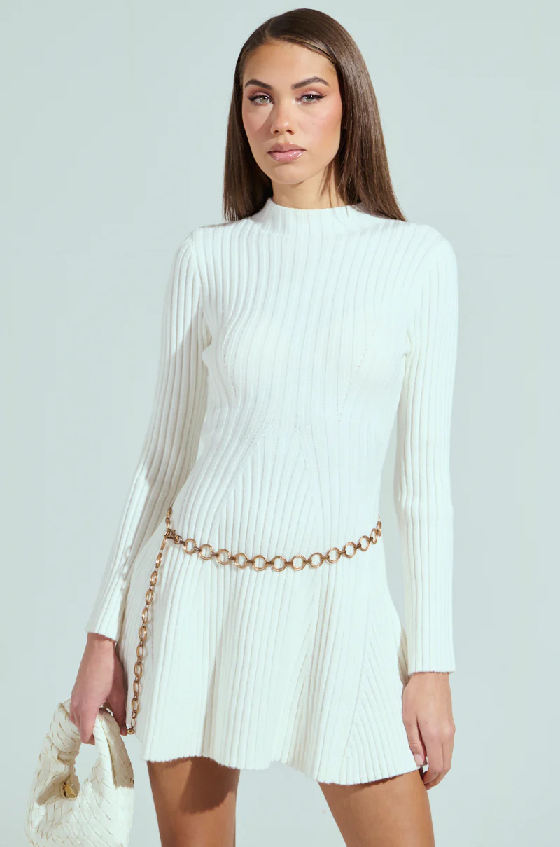 SLEEK AND CHIC KNIT MINI DRESS - Image 2