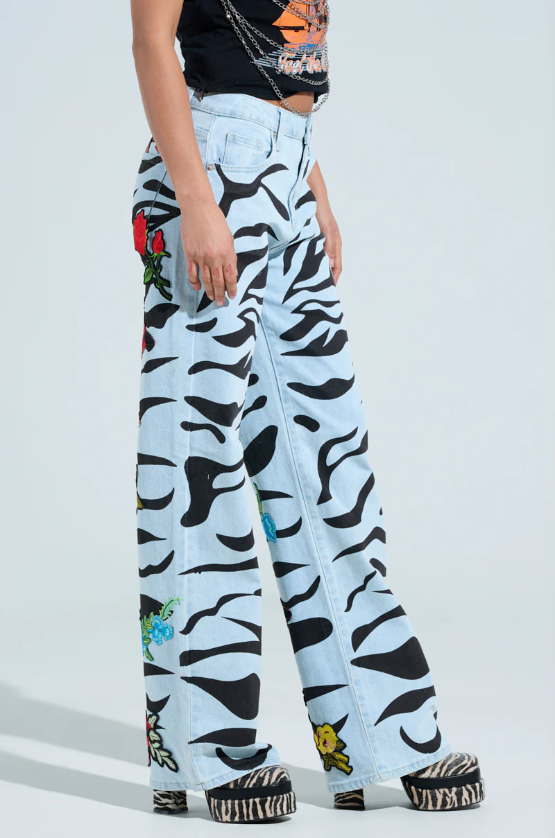 SLEEPING WITH ROSES DENIM PANT - Image 4