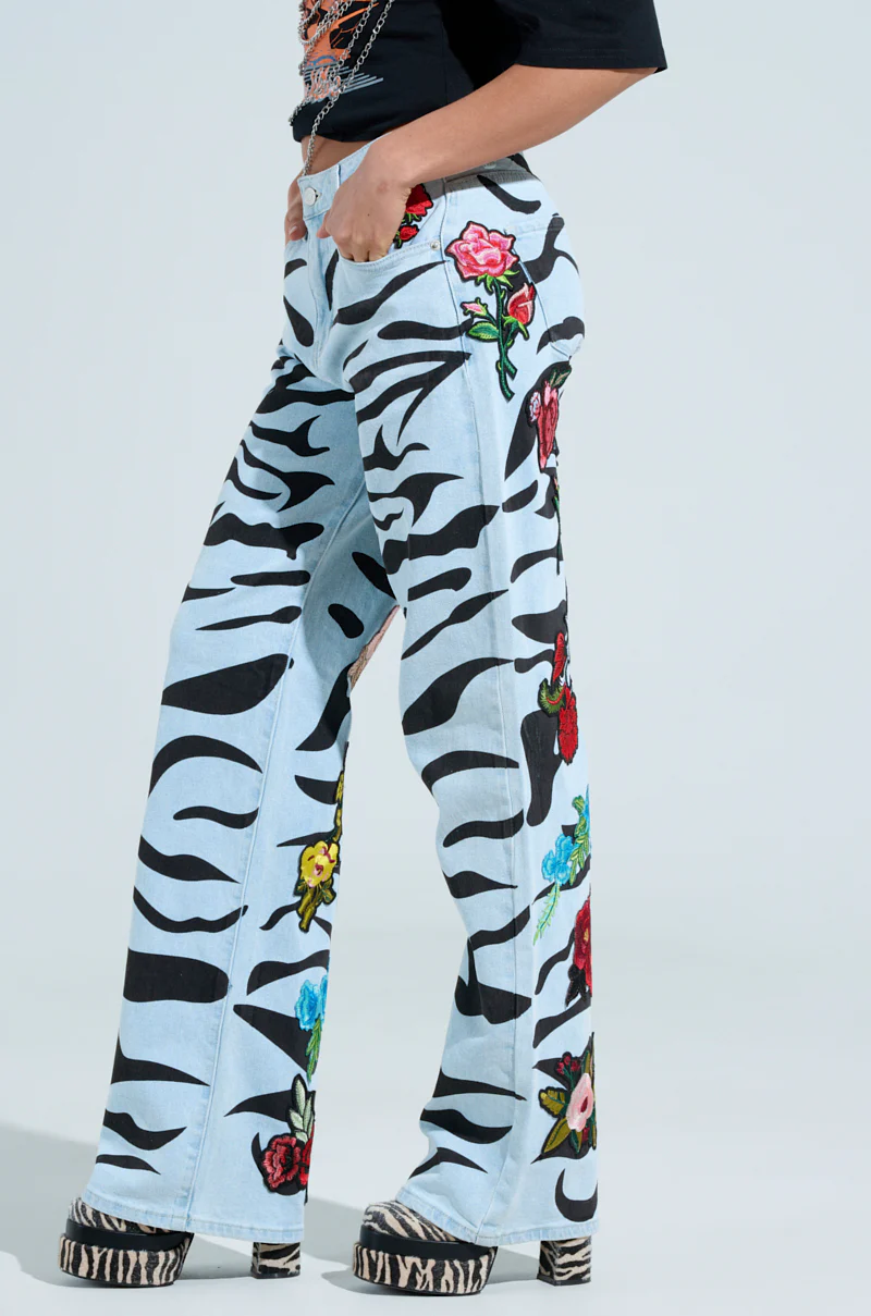 SLEEPING WITH ROSES DENIM PANT - Image 5