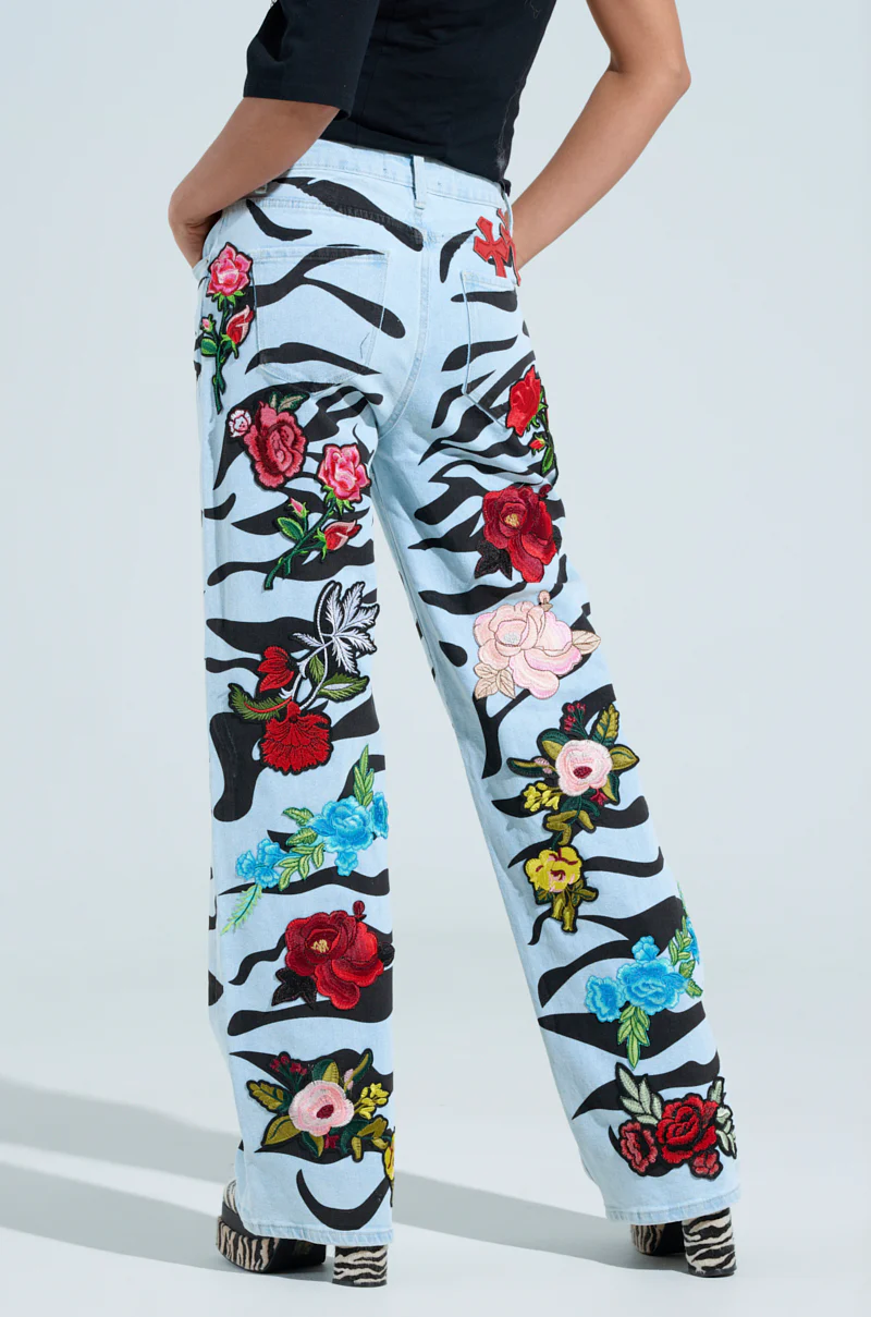 SLEEPING WITH ROSES DENIM PANT - Image 6