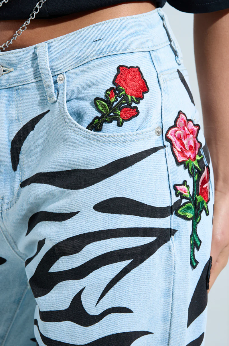 SLEEPING WITH ROSES DENIM PANT - Image 9