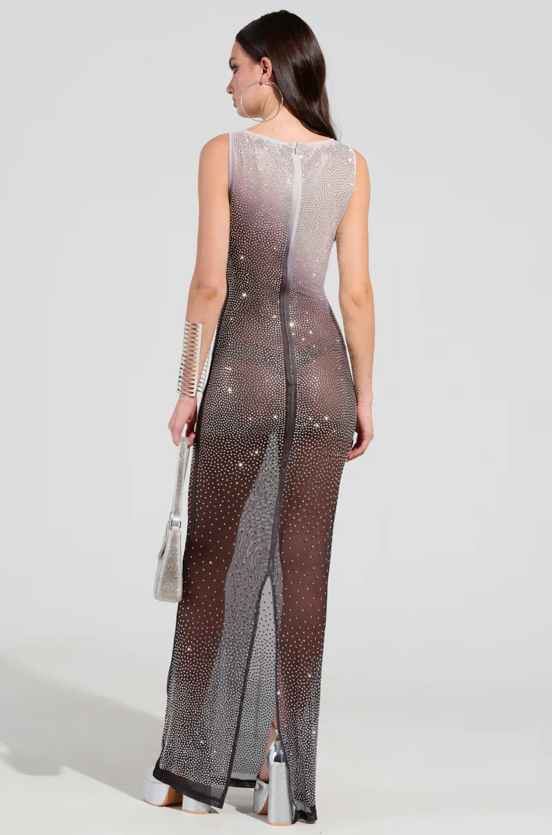 SLICE OF HEAVEN MESH RHINESTONE MAXI DRESS - Image 3