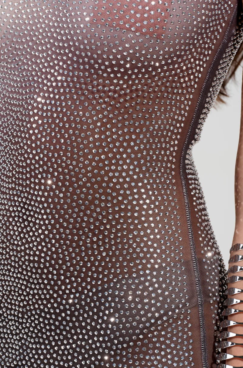 SLICE OF HEAVEN MESH RHINESTONE MAXI DRESS - Image 4