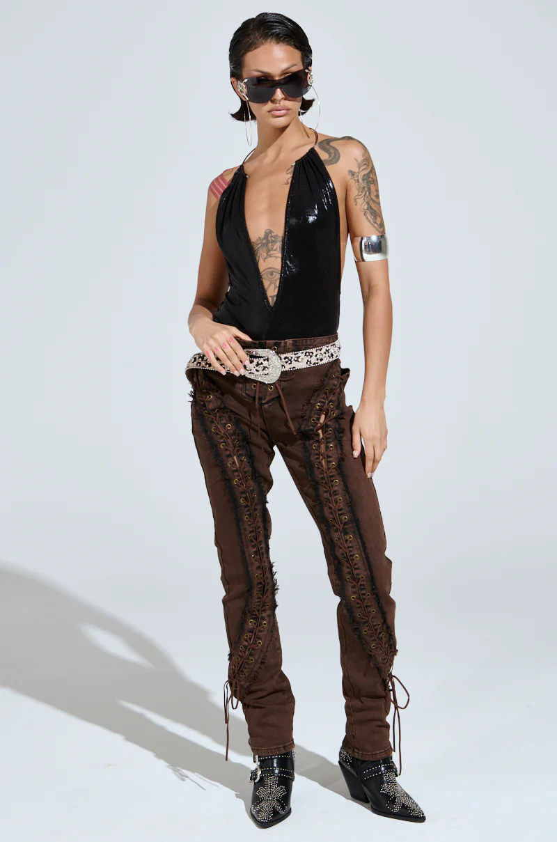 SLINKY FOIL BLACK BODYSUIT - Image 6