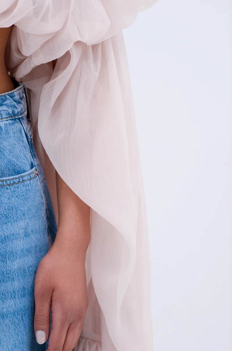 SLOUCHY SQUARE NECK LONG SLEEVE BLOUSE TOP - Image 8