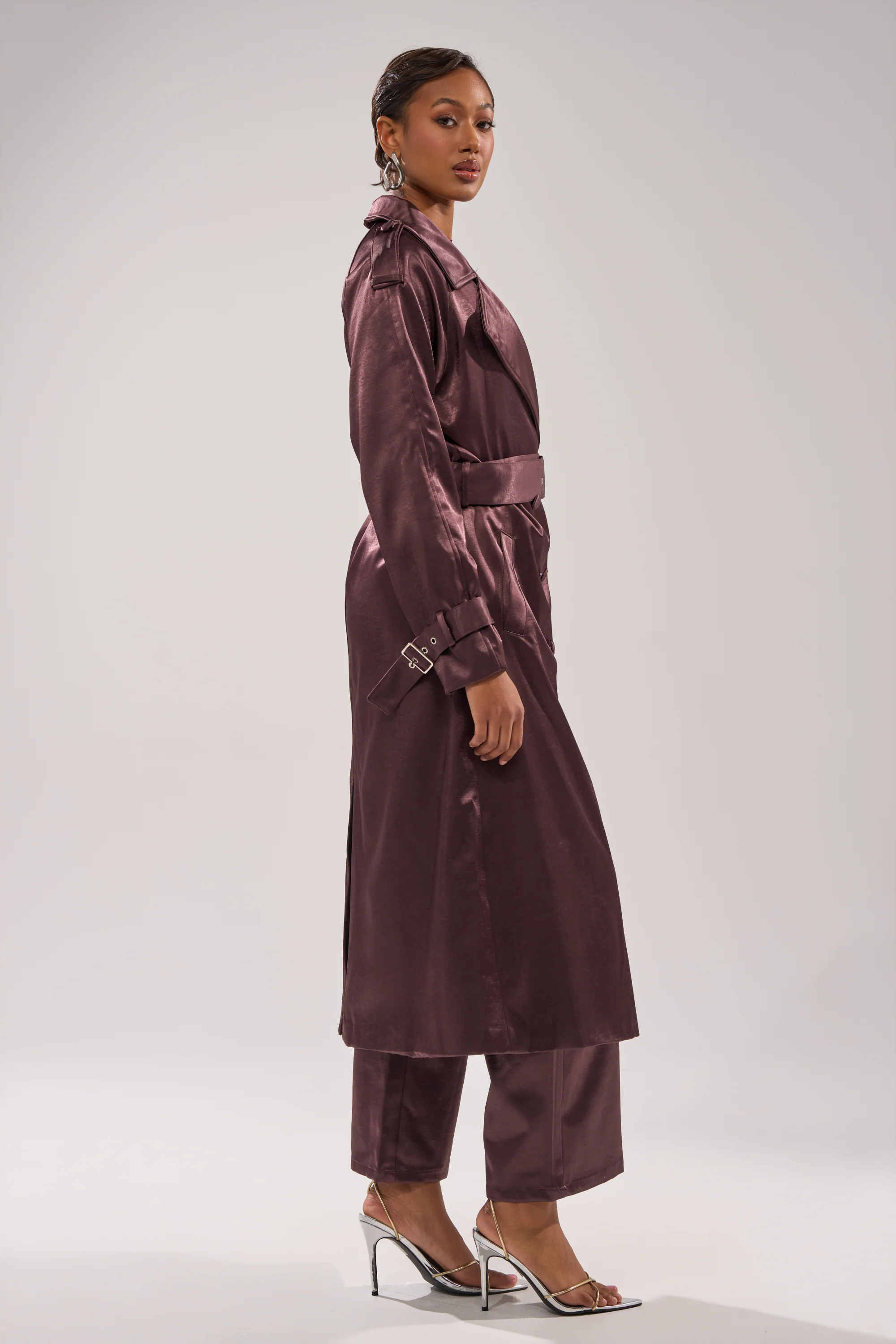 SLOW DOWN SATIN TRENCH - Image 6