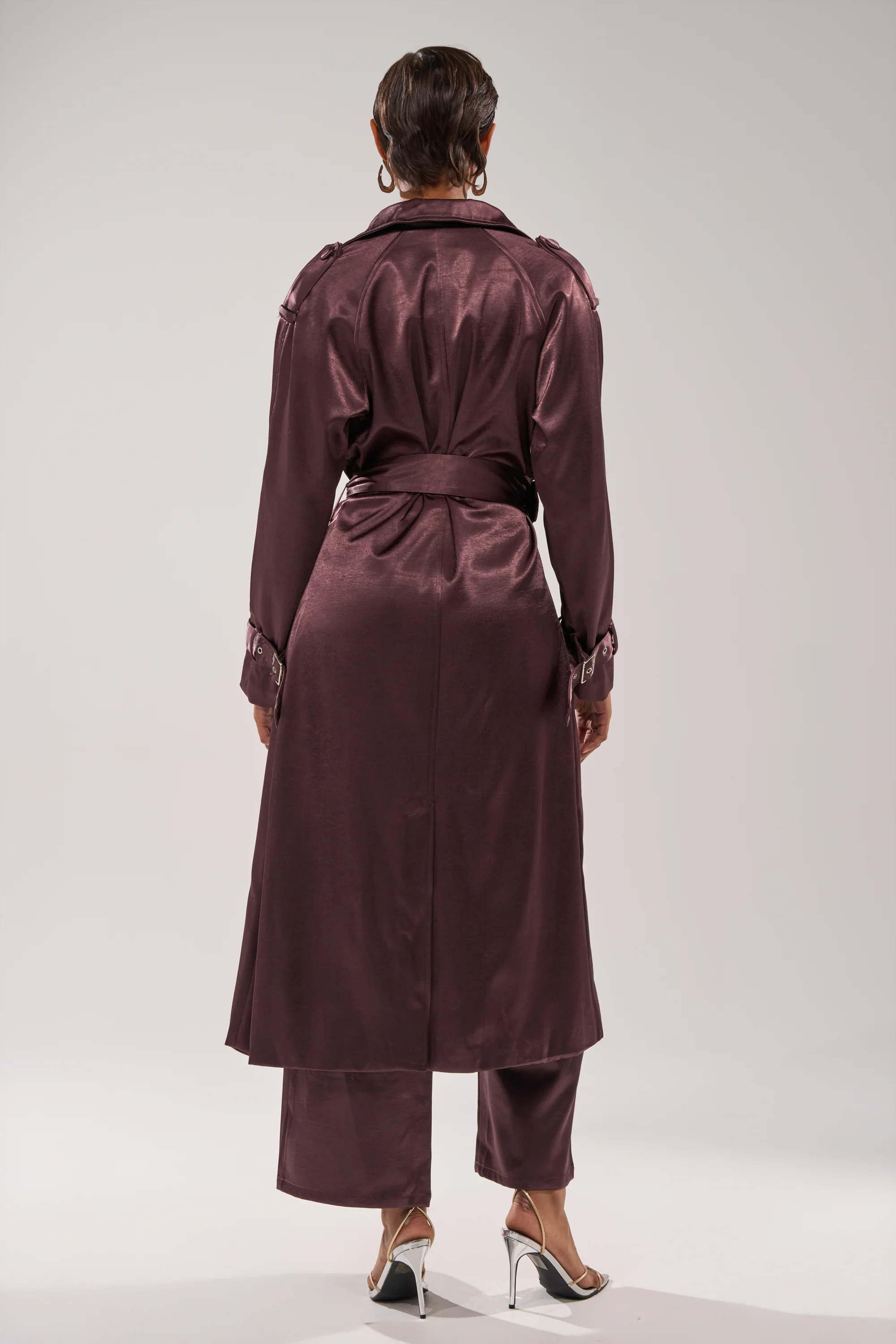 SLOW DOWN SATIN TRENCH - Image 7