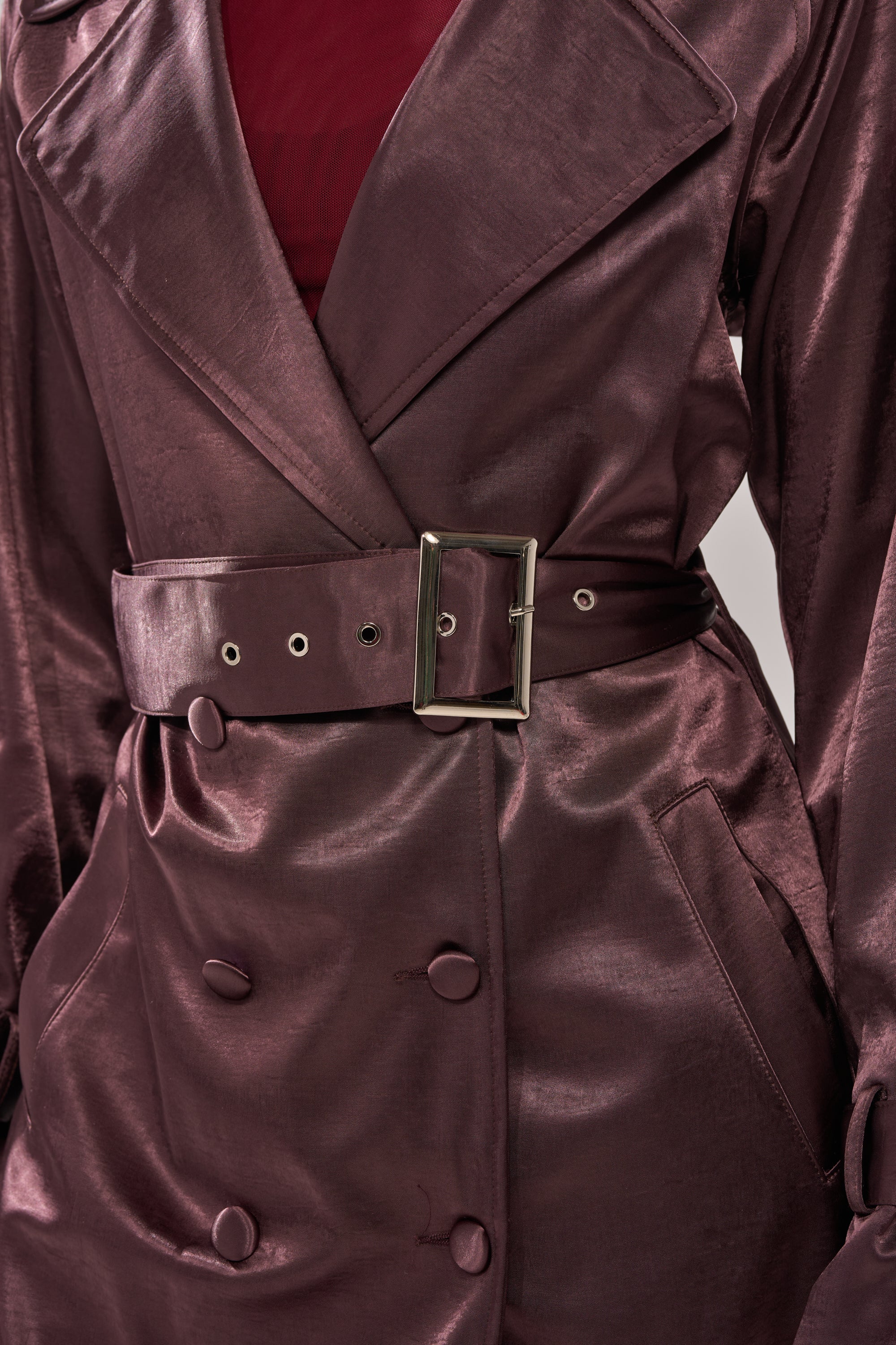 SLOW DOWN SATIN TRENCH - Image 8