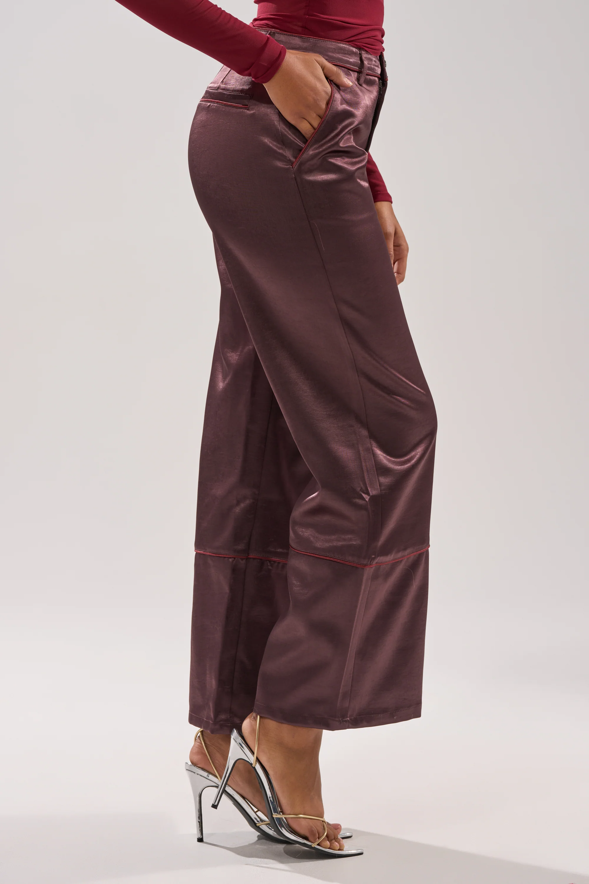 SLOW DOWN SATIN TROUSER - Image 4