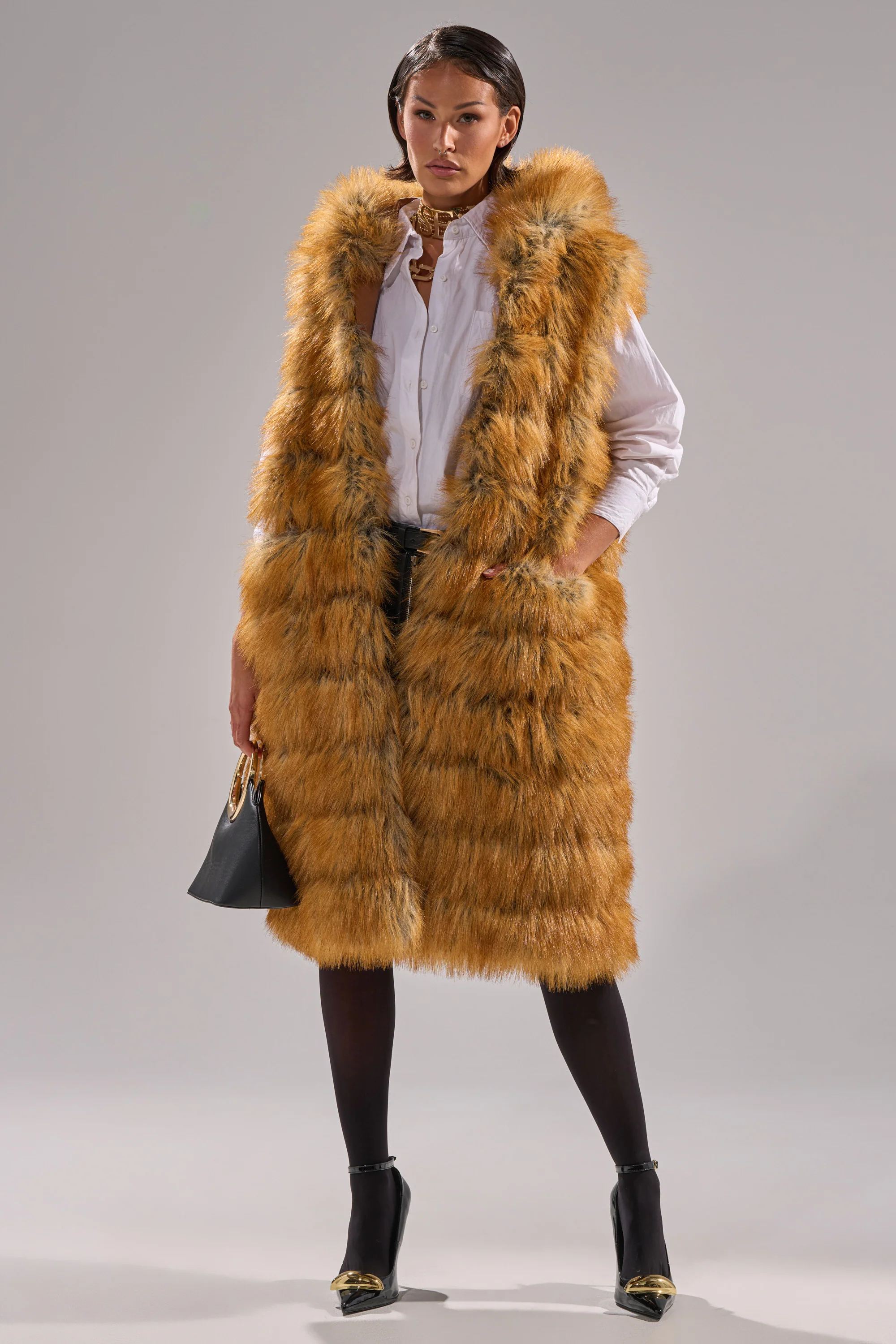 SLY HOODED FAUX FUR VEST - Image 10