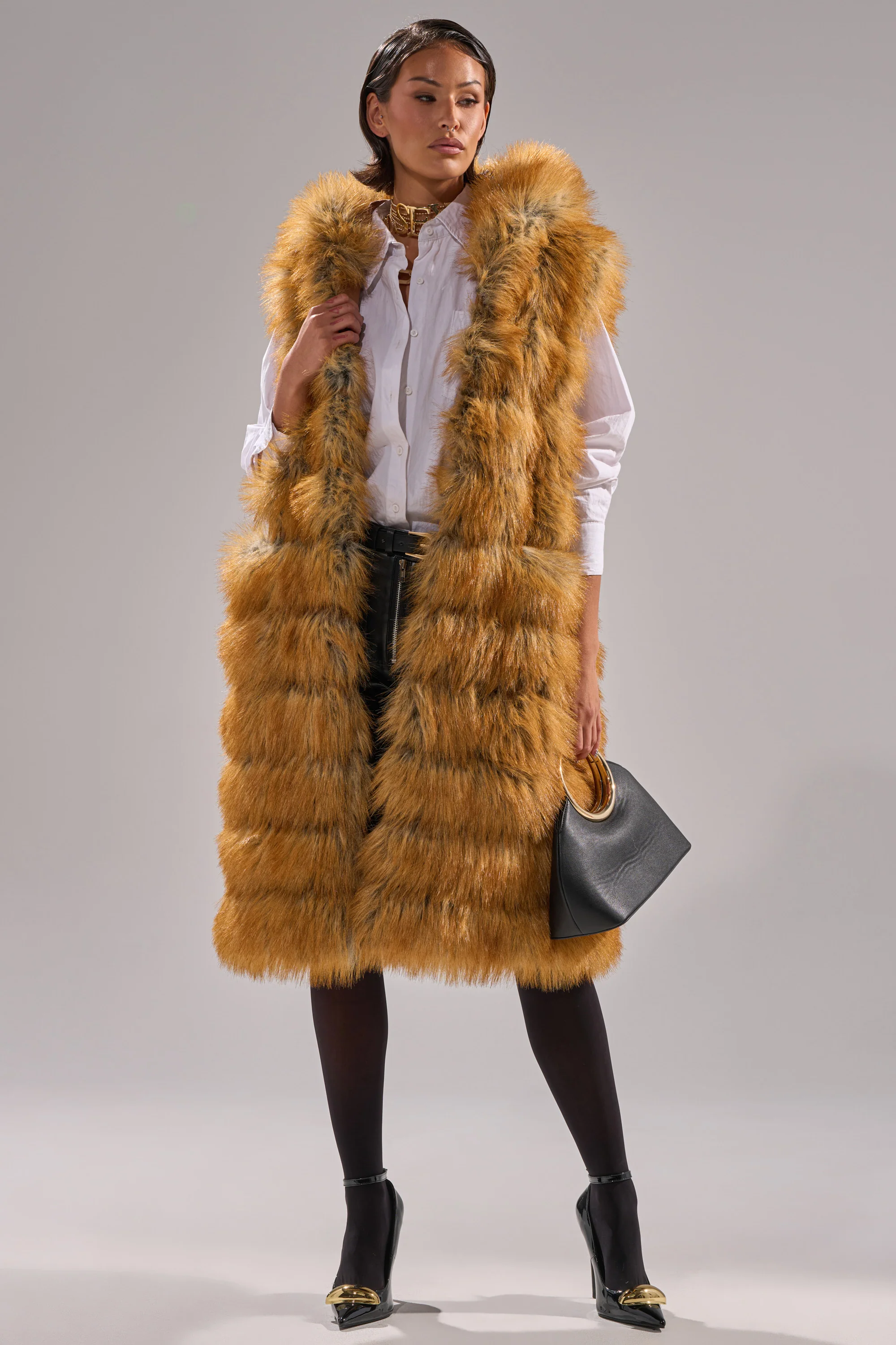 SLY HOODED FAUX FUR VEST - Image 11