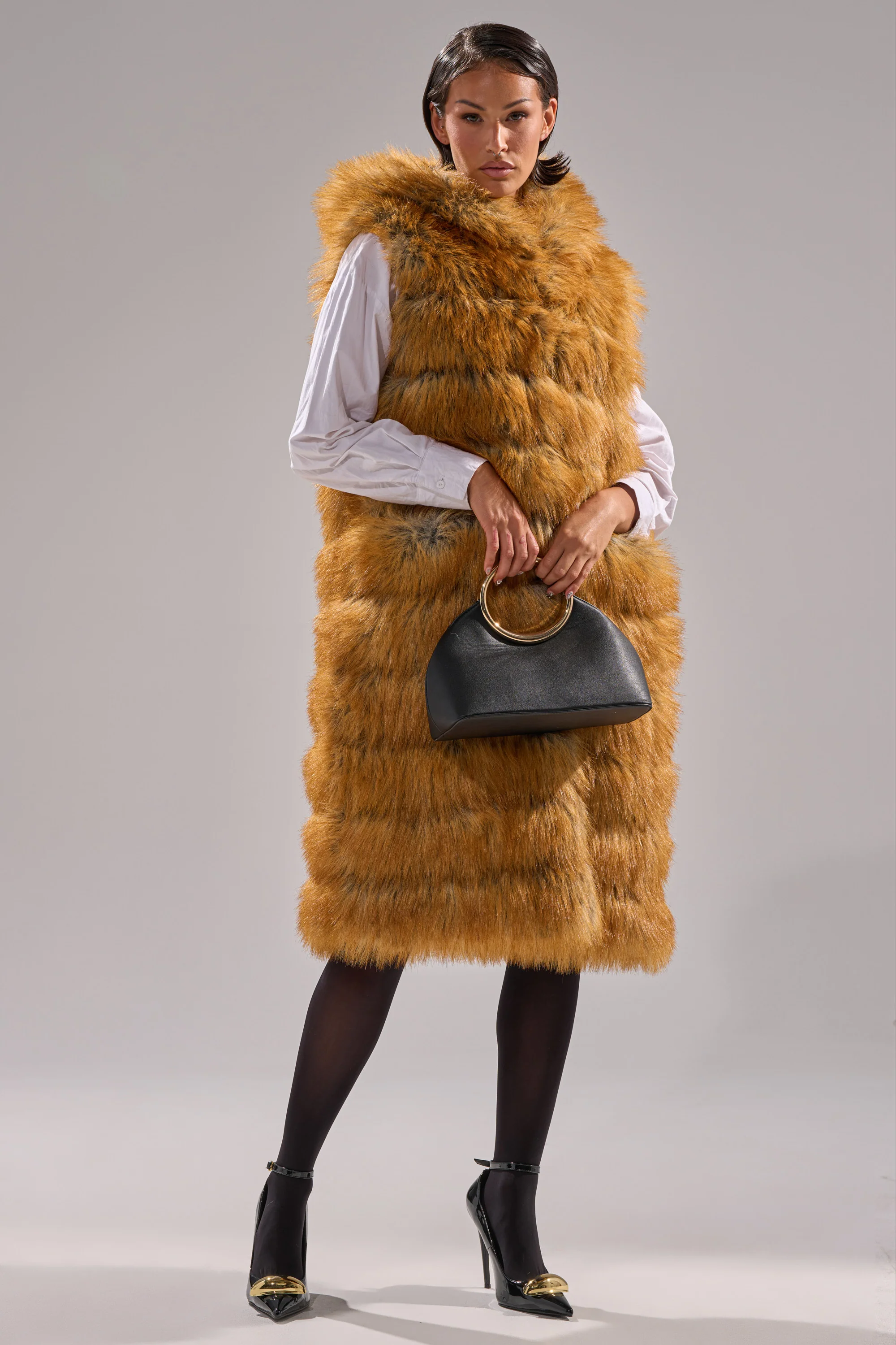 SLY HOODED FAUX FUR VEST - Image 13