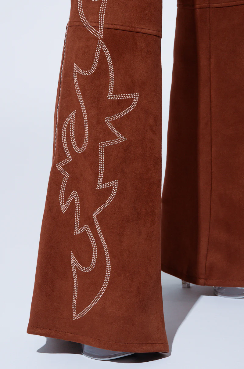SMOKE HOUR SUEDE CHAPS IN BROWN - Image 9