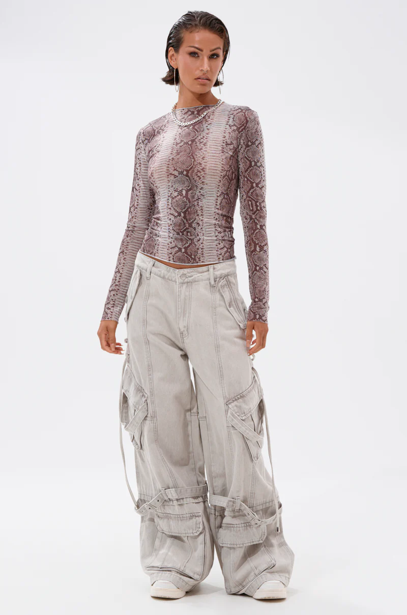 SNAKE CHARMER LONG SLEEVE MESH TOP - Image 6