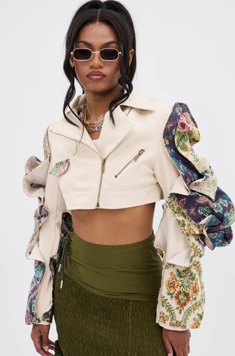 SNAP OUT OF IT ULTRA CROP MOTO IN JACQUARD - Image 2