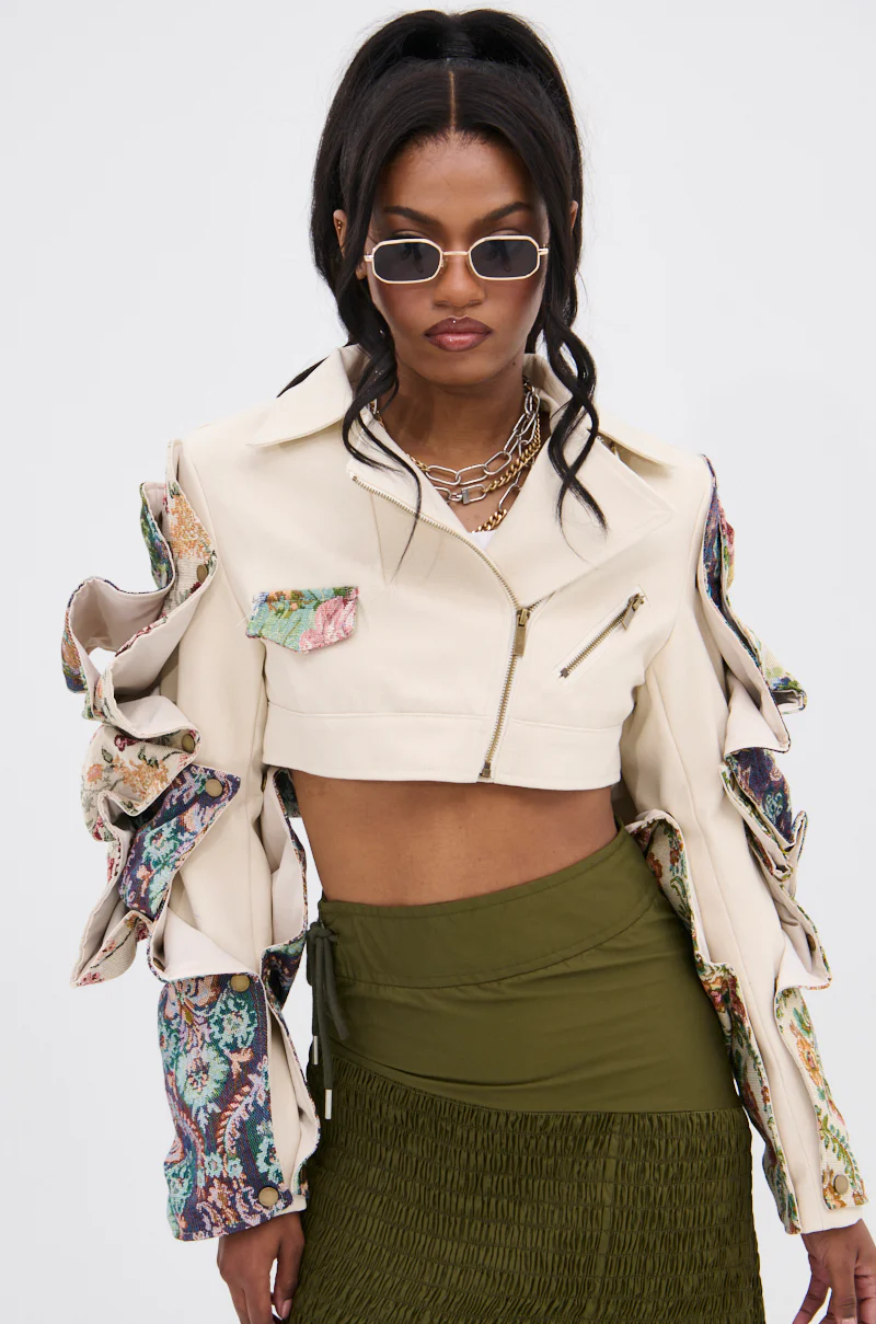 SNAP OUT OF IT ULTRA CROP MOTO IN JACQUARD - Image 5