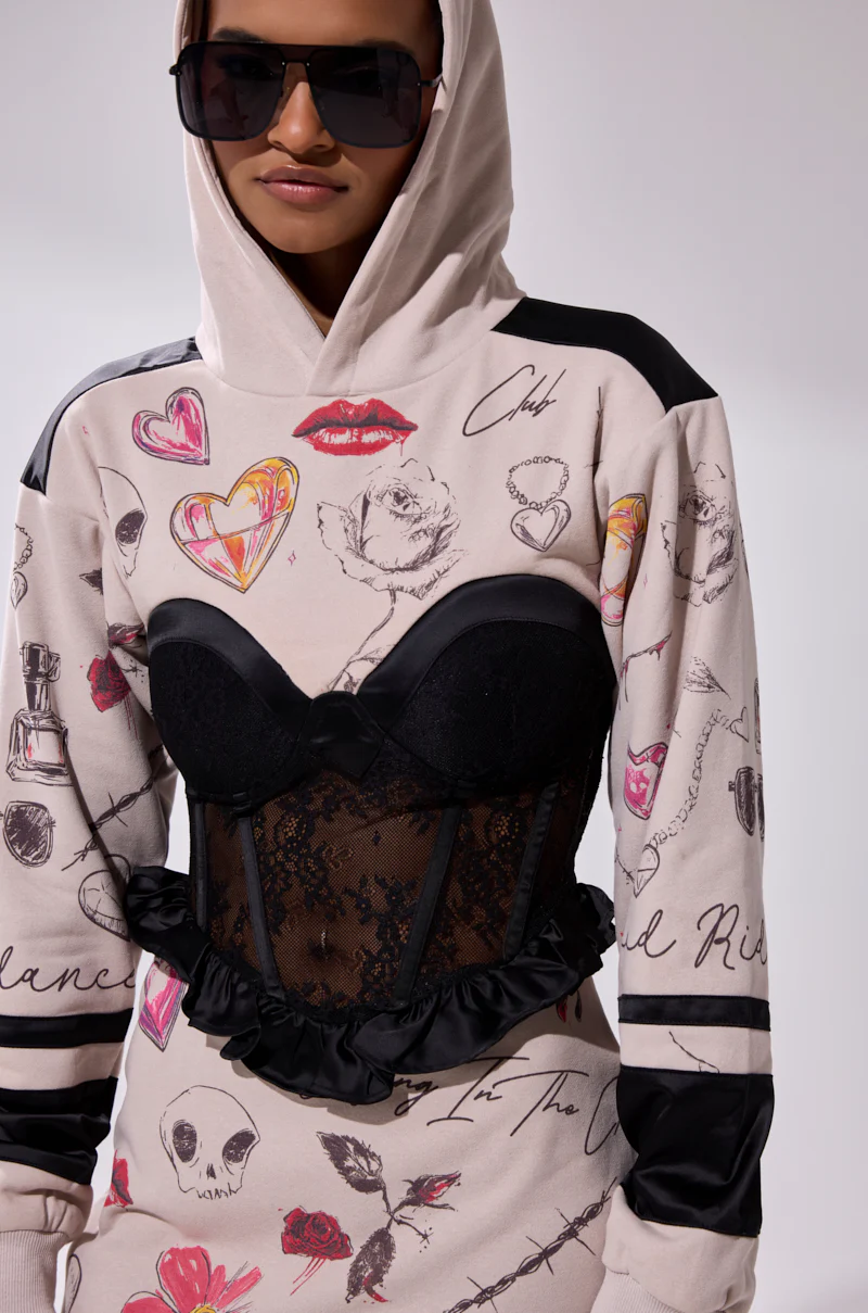 SNATCH ME UP CORSET SWEATSHIRT DRESS - Image 10