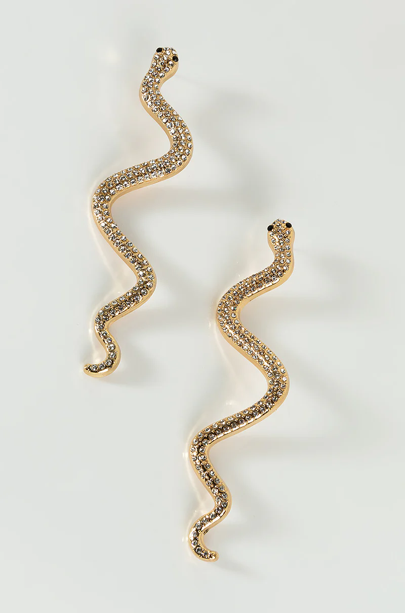 SNEAKY SNAKE EARRINGS SILVER - Image 2